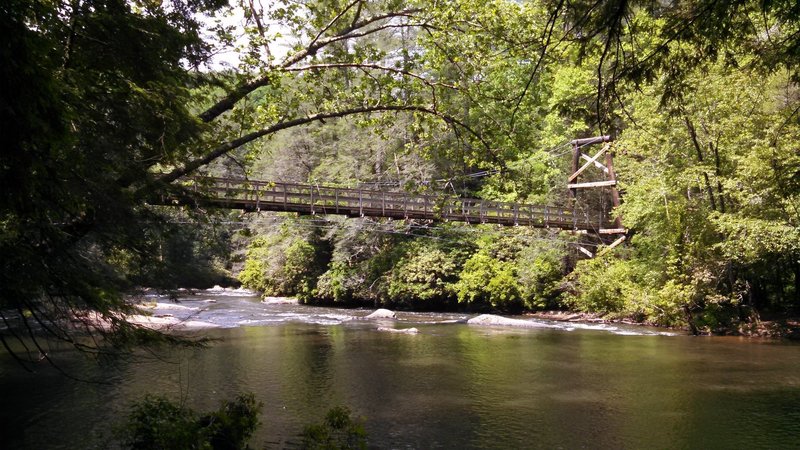 Swinging Bridge at Toccoa River, GA.