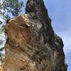 Looking up at Little Peachtree Rock