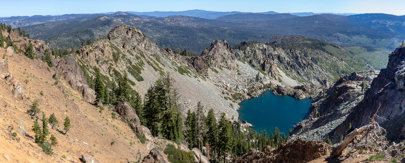 Young America Lake is surrounded by steep, rocky spires