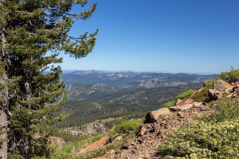 On the final ascent up Sierra Buttes, you can even see the snowy top of Mount Shasta