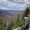 Mica mine tailings pile with beautiful view to the Black Mountains