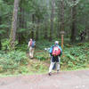 Hikers at trailhead of Elbo Creek