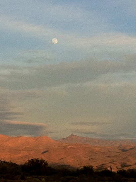 Moonrise Over Desert Foothills