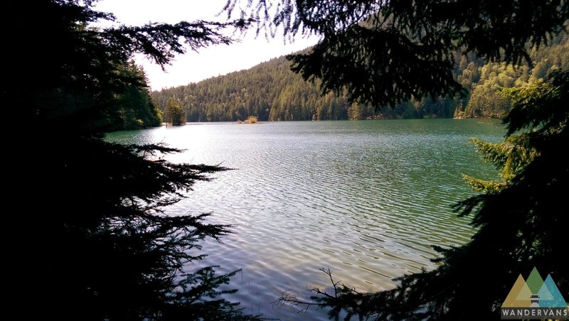 Looking across Mountain Lake in Moran State Park.