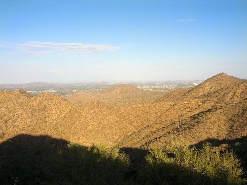 View from the top of Sunrise trail.  136th street spur can be seen headed down the mountain