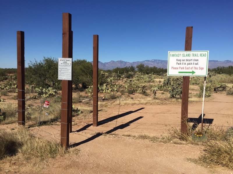 New southern entrance to Fantasy Island Trail Park.  Can be a little tricky to navigate for some people.