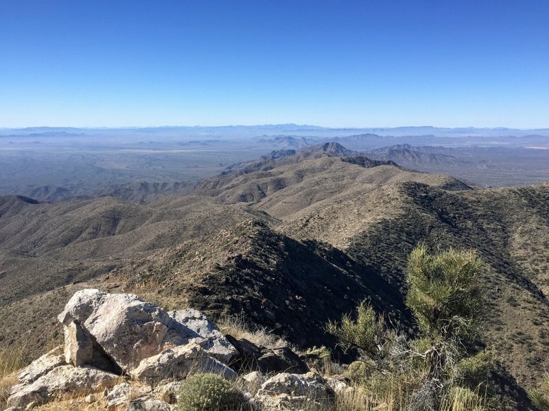 The summit view, looking west.