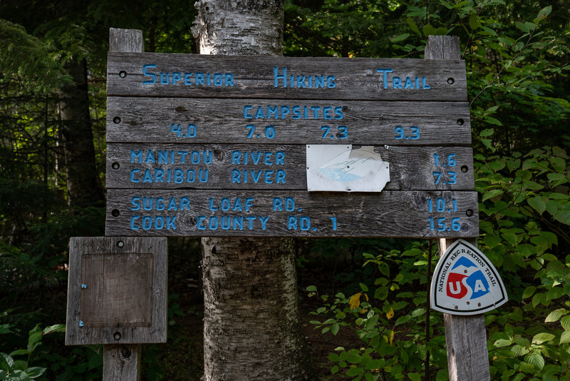 Superior Hiking Trail Distance Sign, Minnesota