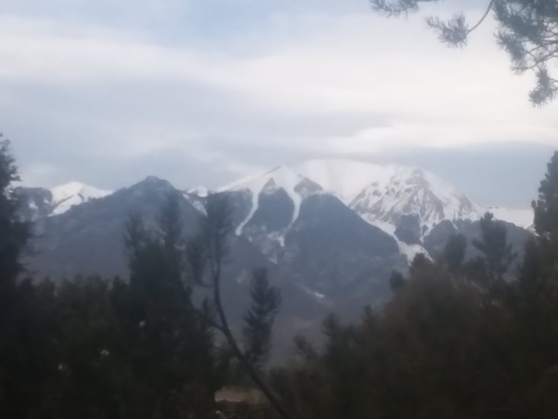 Looking at the San De Cresto Mountains from the Wellington Ditch Trail.