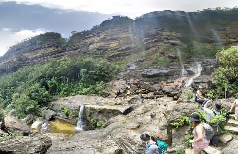 At the base of Upper Wentworth Falls