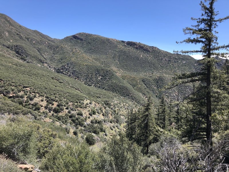 Start of the last climb, looking down the valley