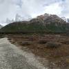 Fitz Roy in the clouds but the scenery is spectacular