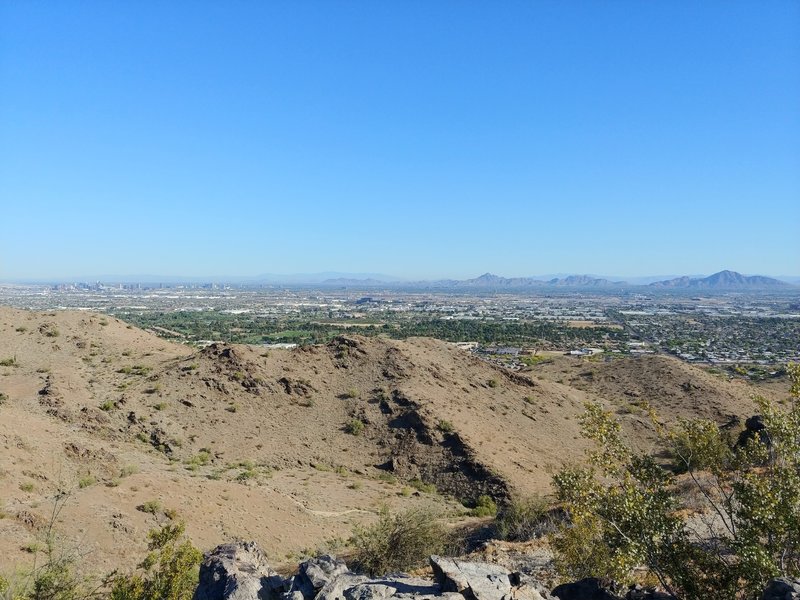 From Javelina Trailhead UP the Ridgeline Trail to view north and east of the Phoenix Valley. It's worth the steep climb.