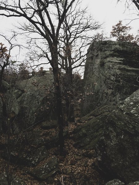Looking into the climbing area