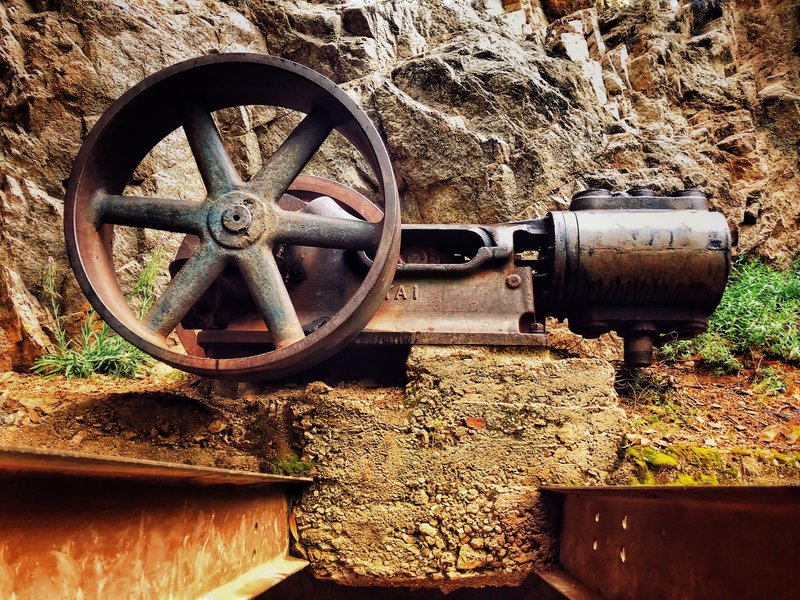 Old mining engine that once delivered gold from Dawn mine