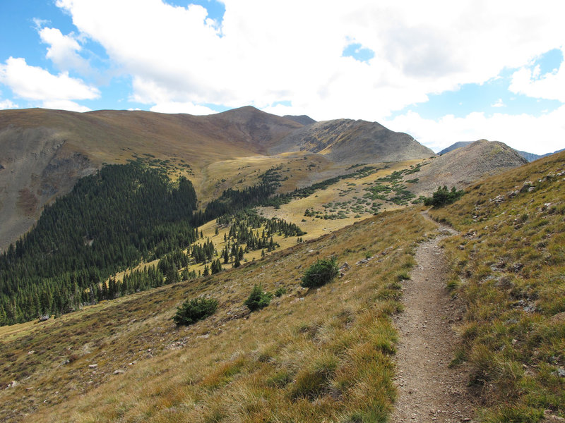 Just past the Wheeler Peak Wilderness sign, this view of Wheeler Peak and La Cal Basin come into view.