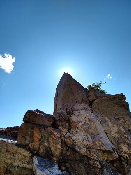 a rock spire 50 yards up the 03 fire trail connector