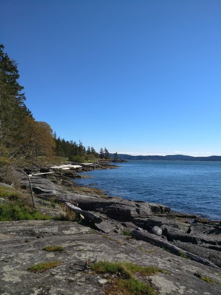 View of the rocky coast from Ruckle Campground