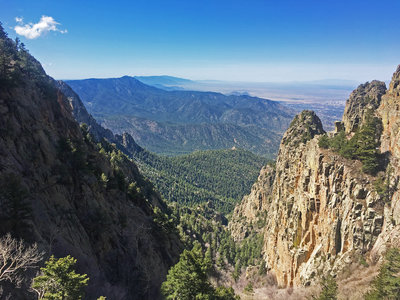View from the end of Domingo Baca... Involved scrambling for at least half a mile up steep grades with loose soil and rocks.