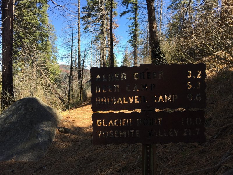 Saddle above Mosquito Creek, junction with trail from Wawona