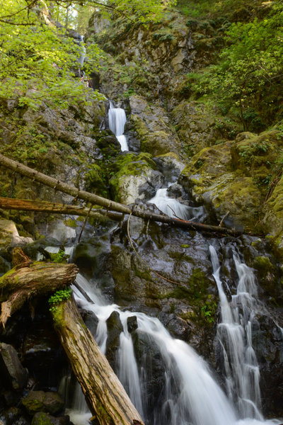 The waterfall as seen from the bridge on Hamilton Mountain Trail