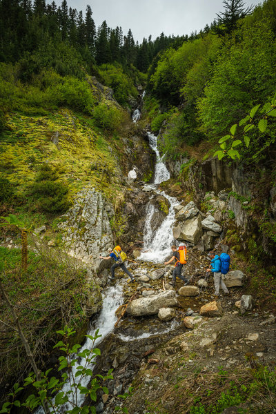 Hiking on the Approach towards Sahale