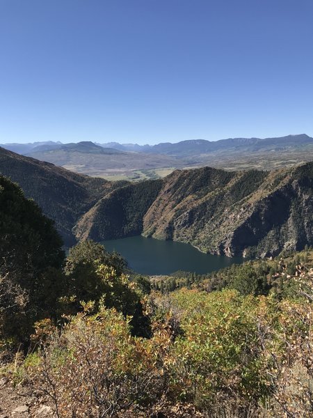 View of lake below.