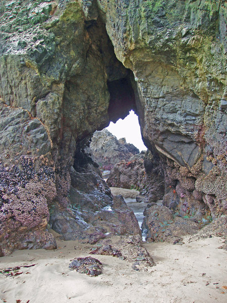 Big Keyhole. Depth of sand changes from year to year.  Here the far side was dry, but in 2019 the water was about 4 feet deep. Prepare to get wet.