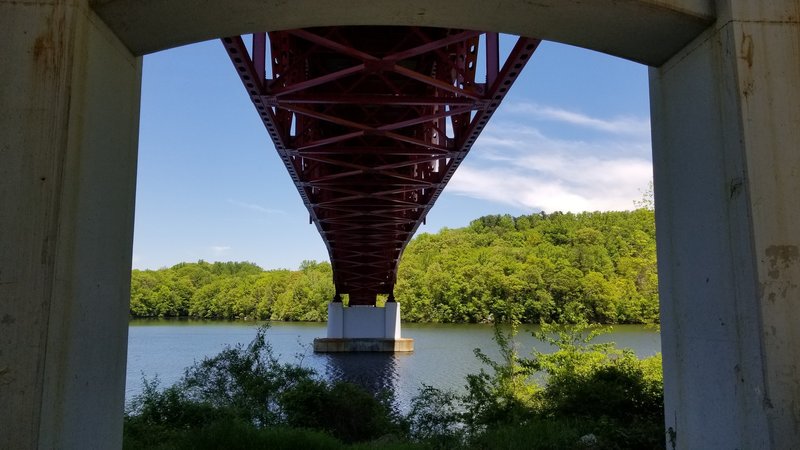 Superstructure of the north-bound side of the Taconic Pkwy bridge over the Croton Reservoir.