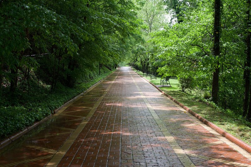 The Grand Promenade is a paved trail that runs behind bathhouse row.