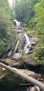 Larger of the falls on the hike. View is from the bridge at the base.