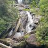 Larger of the falls on the hike. View is from the bridge at the base.