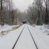 View towards a railroad tunnel near the Old Main Line Trail.