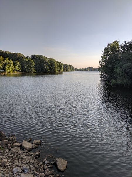 Overlooking the lake.