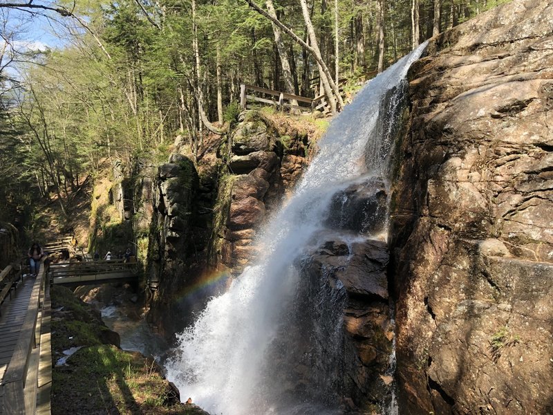 Waterfall along Flume Gorge Trail.