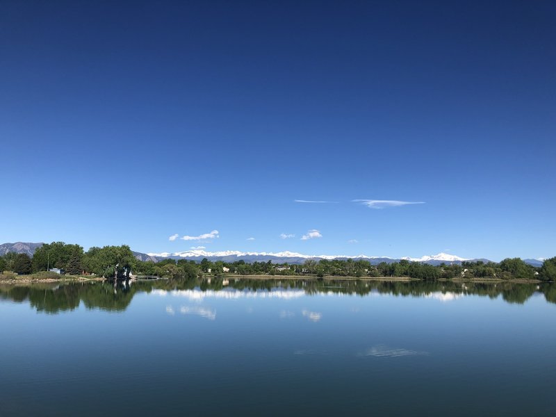 View of the mountains over Waneka Lake