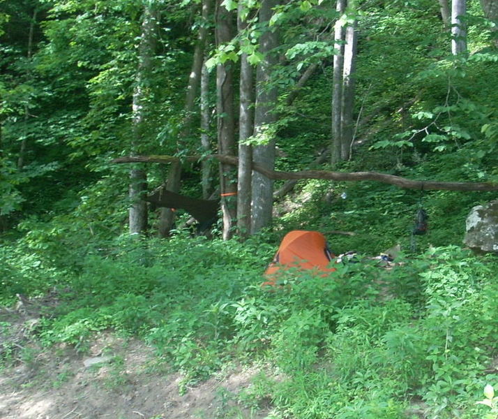 Camped by river