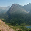 Medicine Grizzly Peak and lake.