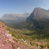 The rocky descent from Triple Divide Pass towards Medicine Grizzly Peak.