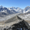 View from Kalapather View Point (5545 meters) during Everest base camp trek.