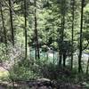 View of New River from high above on New River Trail in western Trinity Alps Wilderness.