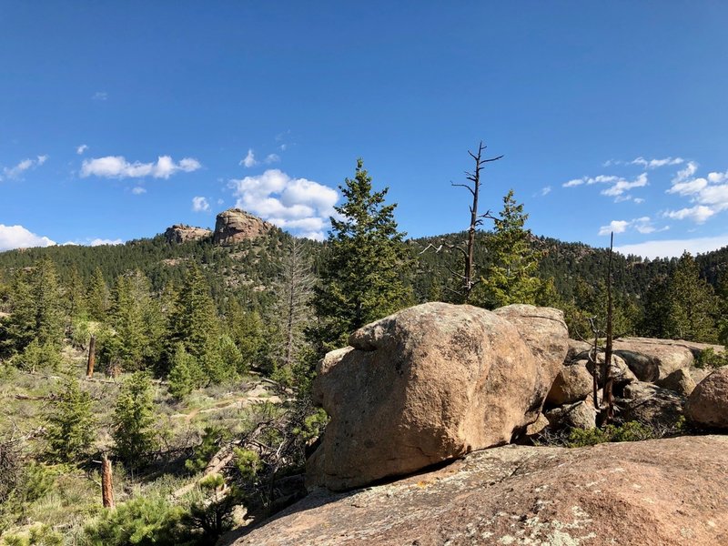 Rocky ledges on the Oh Danny Boy loop with views of the Button Rock.