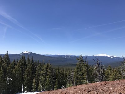 View from below the summit looking south to Diamond Peak