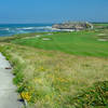 Paved trail runs along the coastal bluffs next to the Ritz Carlton Hotel and golf course.