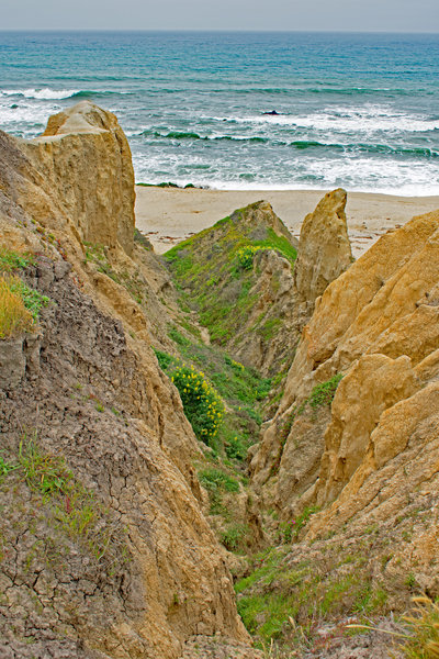 A little bit like the slot canyons of Utah -- except the polished sandstone is replace by brown dirt.