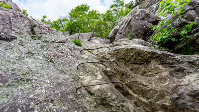 The infamous rebar ladder heading up Bellvale Mountain!