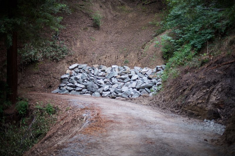 The preserve has been worked on since 1999 to prepare it for public use. Here, rocks help counteract the threat of a landslide happening.