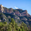 The rim of Shell Canyon looking southwest. This trail features some of the most diverse terrain Wyoming has to offer, with high alpine forests, mid-mountain ponderosa forests, steep canyon walls, and low desert landscapes.