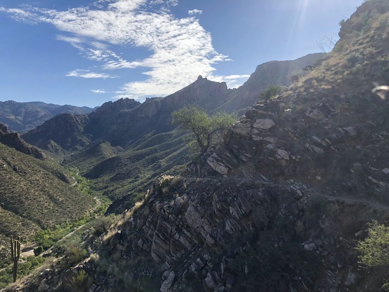 Breathtaking views into the canyon below.