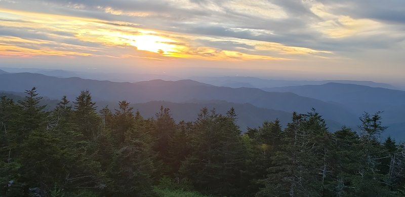 Sunset view from the top of Clingmans Dome.